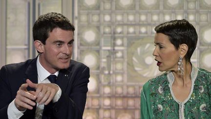 Manuel Valls et la princesse Lalla Meryem à l'Institut du monde arabe (Paris) le 1er février 2015 (Lionel Bonaventure/AFP)