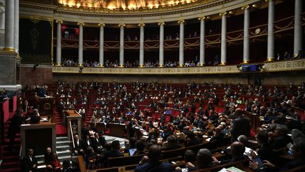 Les députés dans l'hémicycle de l'Assemblée nationale, le 15 octobre 2019.&nbsp; (CHRISTOPHE ARCHAMBAULT / AFP)