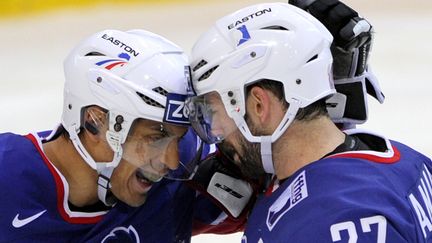 Bellemare et Treille, deux chefs de file des hockeyeurs français (FABRICE COFFRINI / AFP)