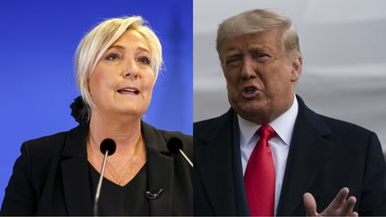 Marine Le Pen et Donald Trump (montage). (THOMAS SAMSON / AFP - ANDREW CABALLERO-REYNOLDS / AFP)