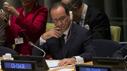 Fran&ccedil;ois Hollande, le 23 septembre 2014, au si&egrave;ge de l'ONU, &agrave; New York (Etats-Unis). ( BRENDAN MCDERMID / REUTERS)