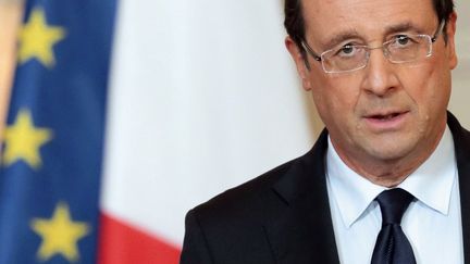 Le pr&eacute;sident fran&ccedil;ais, Fran&ccedil;ois Hollande, confirme l'engagement militaire fran&ccedil;ais au Mali, vendredi 11 janvier 2013, &agrave; l'Elys&eacute;e. (PHILIPPE WOJAZER / AFP)