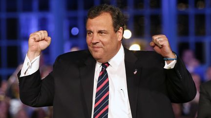 Le r&eacute;publicain Chris Christie, apr&egrave;s avoir de nouveau remport&eacute; le si&egrave;ge de gouverneur du New Jersey (Etats-Unis), &agrave; Asbury Park, le 5 novembre 2013.&nbsp; (MIKE SEGAR / REUTERS)