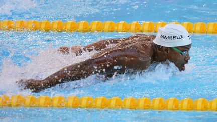 &nbsp; (Mehdy Metella, membre du relais français sur 4x100m 4 nages avec Camille Lacourt, Giacomo Perez Dortona et Fabien Gilot  © MAXPPP)