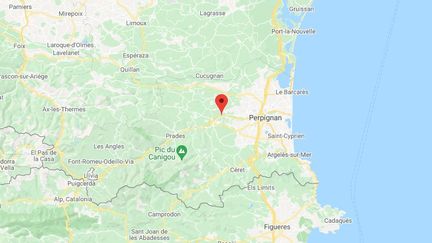 L'incendie a eu lieu autour de Millas et de Néfiach&nbsp;dans les&nbsp;Pyrénées-Orientales.&nbsp; (GOOGLE MAPS / FRANCETV INFO)