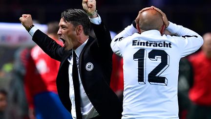 Niko Kovac laisse exploser sa joie avec l'Eintracht (TOBIAS SCHWARZ / AFP)