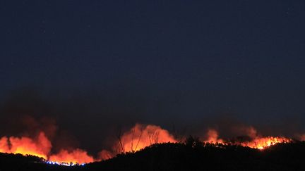 Un feu détruit la forêt dans le massif du Luberon, le 24 jullet 2017. (CITIZENSIDE/J-P PETIT / AFP)