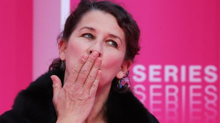 Isabelle Gelinas, le 5 avril 2019 au festival Canneseries. (VALERY HACHE / AFP)