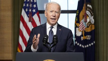 Le président des Etats-Unis, Joe Biden, annonce le retrait des troupes américaines d’Afghanistan, le 14 avril 2021, depuis la Maison Blanche, à Washington. (ANDREW HARNIK / AFP)