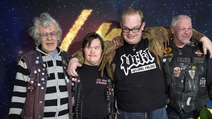 Le groupe PKN (Pertti Kurikan Nimipäivät) après sa victoire à l'élection de l'artiste qui représentera la Finlande à l'Eurovision, à Helsinki, le 28 février 2015
 (Markku Ulander / AP / Sipa)