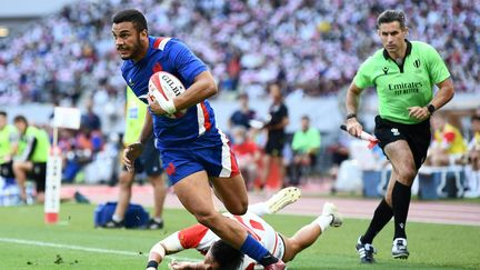 Matthis Lebel lors du match entre la France et le Japon, le 9 juillet 2022, à Tokyo. (CHARLY TRIBALLEAU / AFP)