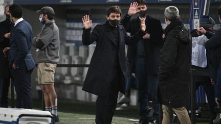 Le directeur sportif du PSG, Leonardo, lors d'un match des Parisiens à Bordeaux en mars 2021. (PHILIPPE LOPEZ / AFP)