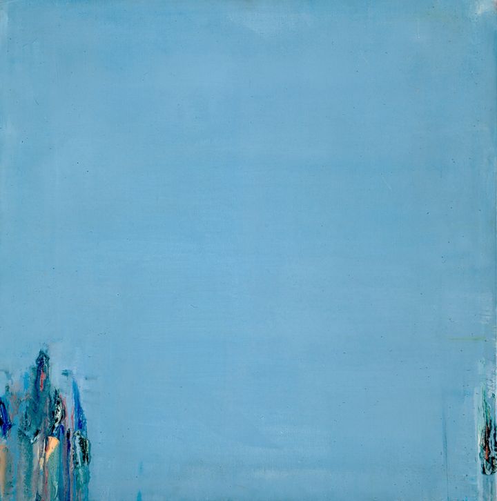 Olivier DEBRÉ, Bleu pâle à Royan, 1977, huile sur toile, 79,5  x 99,5 cm , coll. LAAC Dunkerque  
 (Jacques Quecq d’Henriprêt / ADAGP, Paris 2014 )