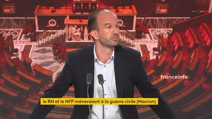 Manuel Bompard, coordinateur national de La France insoumise, député sortant des Bouches-du-Rhône, jeudi 27 juin sur franceinfo. (FRANCEINFO - RADIO FRANCE)