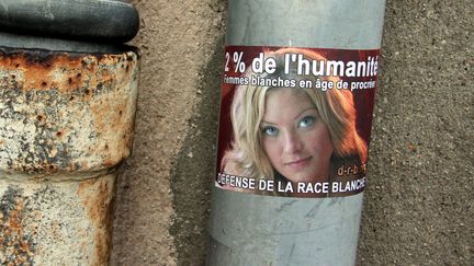 Des affichettes racistes dans le centre-ville de Thionville (Moselle), le 29 ao&ucirc;t 2011. (MAXPPP)