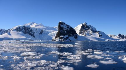 Le port&nbsp;de l'Orne dans les îles Shetland du sud en Antarctique, le 27 novembre 2019.&nbsp; (JOHAN ORDONEZ / AFP)