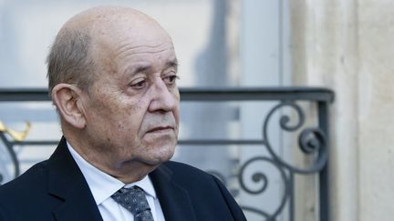 Jean-Yves Le Drian à Paris, le 9 mars 2022. (DANIEL PIER / NURPHOTO / AFP)