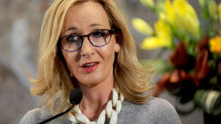 La romancière britannique J.K. Rowling, à New York (Etats-Unis), le 9 avril 2015. (DENNIS VAN TINE / NURPHOTO / AFP)