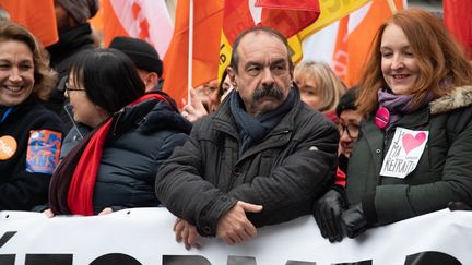 Le secrétaire général de la CGT, Philippe Martinez, le 19 janvier 2023 à Paris. (QUENTIN VEUILLET / NURPHOTO / AFP)