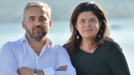 Alexis Corbière et Raquel Garrido à Porto-Vecchio (Corse-du-Sud), le 27 octobre 2018. (MAXPPP)