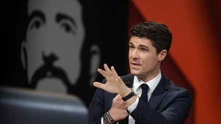 Aurélien Pradié, le 2 février 2022, à Paris. (GEOFFROY VAN DER HASSELT / AFP)