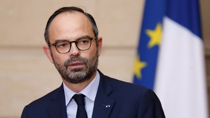 Le Premier ministre, Edouard Philippe, annonce la décision du gouvernement concernant Notre-Dame-des-Landes, à l'Elysée, le 17 janvier 2017. (CHARLES PLATIAU / AFP)