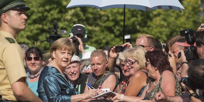 Angela Merkel à la soirée d&#039;ouverture du festival le 25 juillet 2012
 (Ch.Langbehn/Sipa)