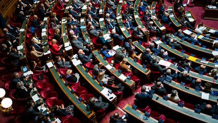 Une séance de questions au gouvernement au Sénat, le 23 novembre 2022. (XOSE BOUZAS / HANS LUCAS / AFP)