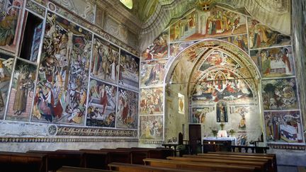 Peintures de la fin du XVe siècle à la chapelle Notre-Dame-des-Fontaines à La Brigue (Alpes-Maritimes, 26 juin 2016) (RIEGER BERTRAND / HEMIS.FR / AFP)