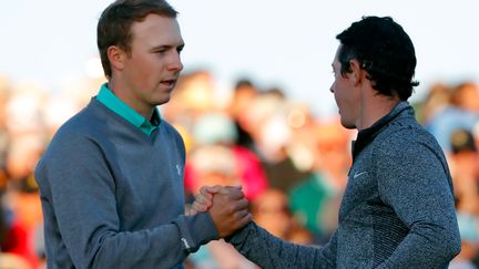 Les deux meilleurs joueurs du monde, Jordan Spieth et Rory McIlroy au Masters d'Augusta en 2016 (KEVIN C. COX / GETTY IMAGES NORTH AMERICA)