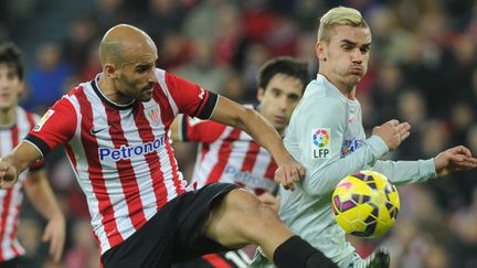 Antoine Griezmann a inscrit son premier triplé avec l'Atletico Madrid. (RAFA RIVAS / AFP)