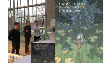 DIDIER CASSEGRAIN, MICHEL BUSSI ET FRED DUVAL PRESENTENT LEURS NYMPHEAS NON LOIN DE CEUX DE MONET AU MUSEE DE L'ORANGERIE, A PARIS (PHOTO JC OGIER / FRED DUVAL, AIRE LIBRE)