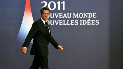 Nicolas Sarkozy, mercredi 2 novembre lors du G20 &agrave; Cannes. (ERIC FEFERBERG / AFP)