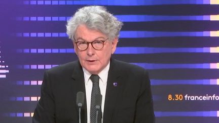 Thierry Breton, commissaire européen, le 25 août 2023 sur franceinfo. (FRANCEINFO / RADIO FRANCE)