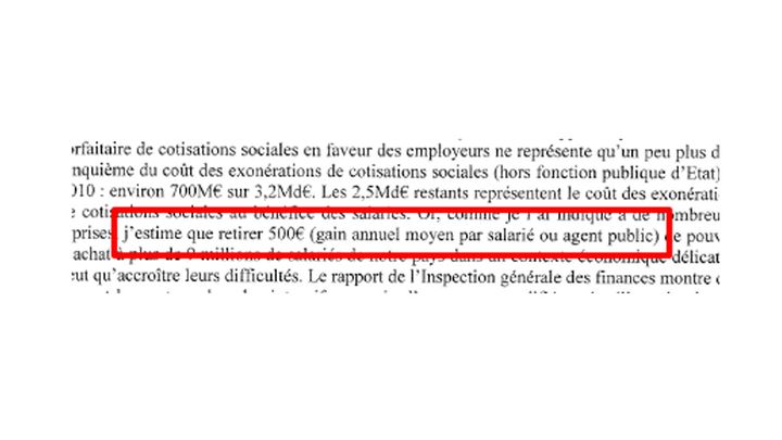 Extrait du courrier envoyé par la ministre du Budget Valérie Pécresse en janvier 2012 (Capture d'écran Assemblée nationale)