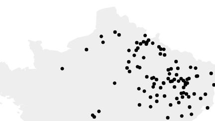 Les&nbsp;communes qui n'ont accordé aucune voix à La République en marche. (FRANCEINFO)