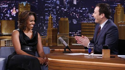 Michelle Obama, invitée du "Tonight Show" de Jimmy Fallon en 2012. (LLOYD BISHOP/AP/SIPA / AP)