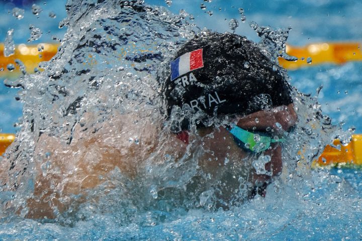 Alex Portal (ici lors des séries) a terminé XXe du 100 m papillon des Jeux paralympiques, le 25 août 2021. (YASUYOSHI CHIBA / AFP)