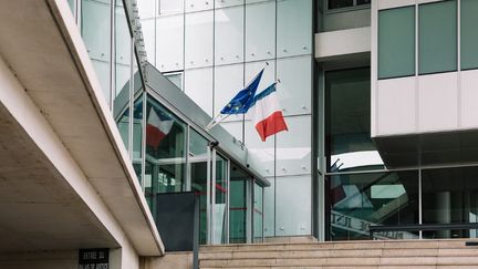 Le palais de justice de Pontoise (Val-d'Oise), le 9 juillet 2021. (MANON CHEMINEAU / HANS LUCAS / AFP)