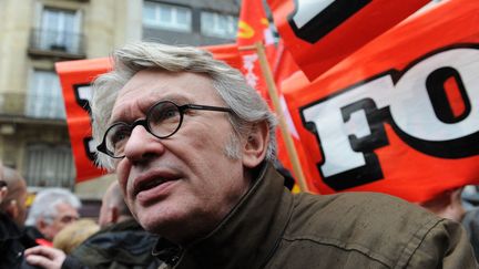 Jean-Claude Mailly, ancien secrétaire général de Force Ouvrière, lors d'une manifestation à Paris, en 2013. (NATHANAEL CHARBONNIER / FRANCE-INFO)