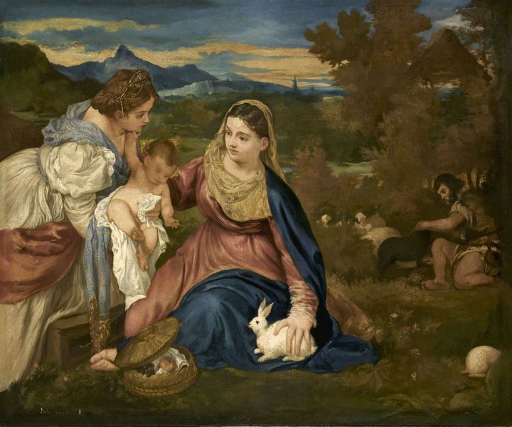 Édouard Manet (1832-1883), Copie de "La Vierge à l’Enfant avec sainte Catherine et un berger", dite "La Vierge au lapin", d’après Titien. Vers 1850-1860. Musée du Louvre
 (Succession B. Caprotti)