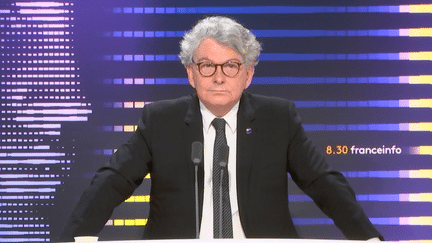 Thierry Breton, commissaire européen chargé du Marché intérieur, sur franceinfo, le 25 août 2023. (FRANCEINFO / RADIO FRANCE)