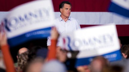 Le candidat &agrave; l'investiture r&eacute;publicaine Mitt Romney participe &agrave; un meeting dans l'Ohio, le 3 mars 2012. (JIM WATSON / AFP PHOTO)