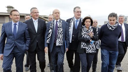 Alexandre Jardin,&nbsp;Anne Hidalgo,&nbsp;Alain Jupp&eacute;&nbsp;et Jean-Paul Delevoye, le&nbsp;28 mai &agrave; Paris.&nbsp; (FRANCOIS GUILLOT / AFP)