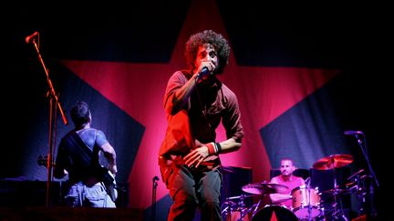 Le groupe&nbsp;Rage Against the Machine, le 29 avril 2007. (TRIXIE TEXTOR / GETTY IMAGES NORTH AMERICA / AFP)