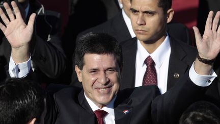 Le nouveau président du Paraguay, Horacio Cortès, juste avant son intronisation à Asuncion le 15 août 2013. (Reuters -Jorge Adorno )