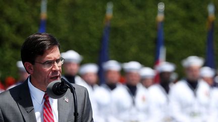 Le secrétaire d'Etat à la Défense américain Mark Esper lors d'un discours au Pentagone, à Arlington (Virginie, Etats-Unis), le 25 juillet 2019. (MARK WILSON / AFP)