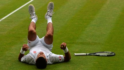 Le Serbe Novak Djokovic, le 12 juillet 2015 &agrave; Wimbledon (Royaume-Uni). (GLYN KIRK / AFP)