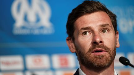 André Villas-Boas, le nouvel entraîneur de l'Olympique de Marseille, lors de sa conférence de presse de présentation à Marseille, le 29 mai 2019. (CHRISTOPHE SIMON / AFP)