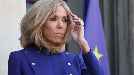 Brigitte Macron, le 26 mars 2019, à Paris.&nbsp; (LUDOVIC MARIN / AFP)